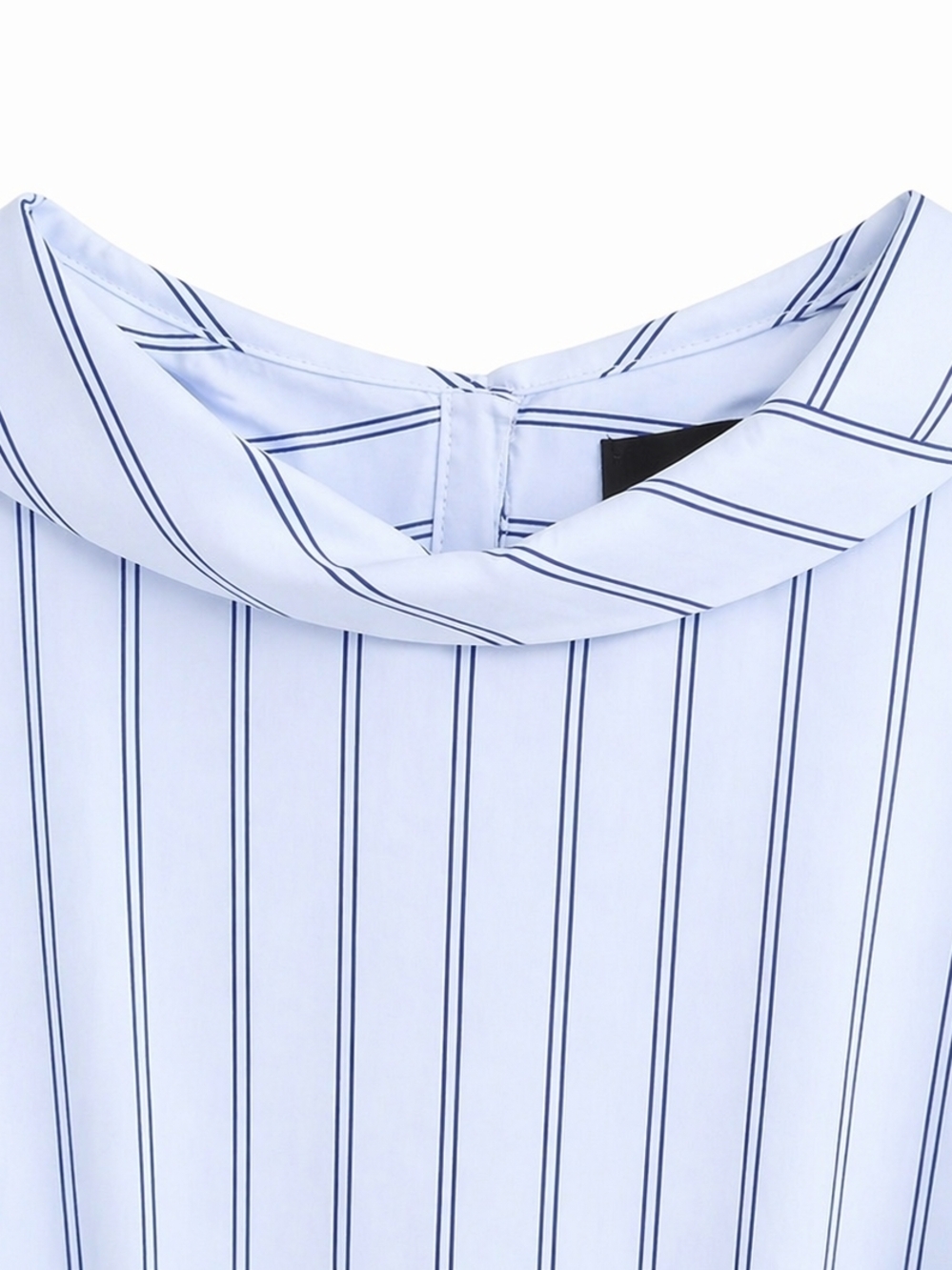 Banana Republic Blue Stripe Belted Tunic Top L NWT | Tailored Workwear Chic - Picture 3 of 16